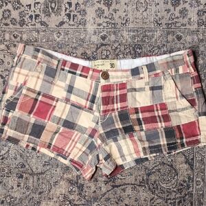 Vintage Mini Micro Plaid Cotton Shorts